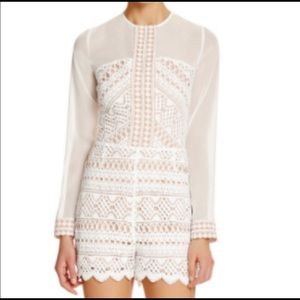 Adelyn Rae White Lace and Mesh Romper